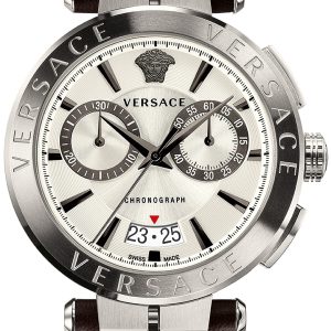 Versace Herrklocka VE1D01120 Aion Silverfärgad/Läder Ø45 mm