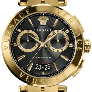 Versace Herrklocka VE1D01721 Aion Svart/Gulguldtonat stål Ø45 mm