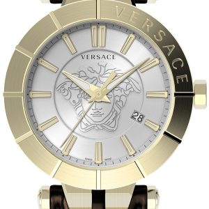 Versace Herrklocka VE2B00321 V Race Silverfärgad/Läder Ø43 mm