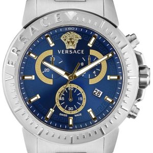 Versace Herrklocka VE2E00721 V Chrono Blå/Stål Ø45 mm