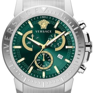 Versace Herrklocka VE2E00821 V Chrono Grön/Stål Ø45 mm