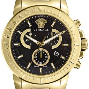 Versace Herrklocka VE2E00921 V Chrono Svart/Gulguldtonat stål Ø45 mm