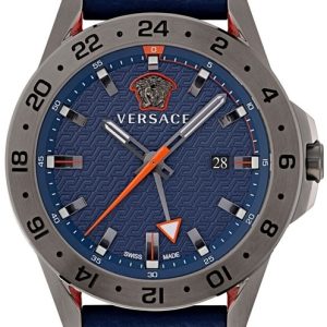 Versace Herrklocka VE2W00222 Sport Tech Blå/Läder Ø45 mm