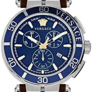 Versace Herrklocka VE3L00122 Greca Blå/Läder Ø45 mm