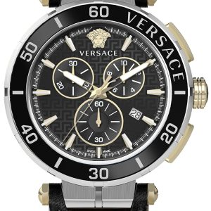 Versace Herrklocka VE3L00222 Greca Svart/Läder Ø45 mm