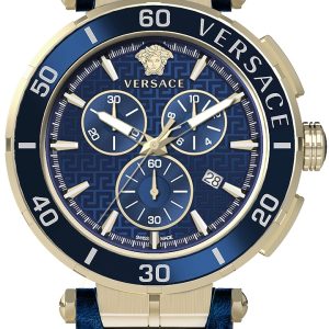 Versace Herrklocka VE3L00322 Greca Blå/Läder Ø45 mm