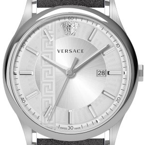 Versace Herrklocka VE4A00120 Aiakos Silverfärgad/Läder Ø44 mm