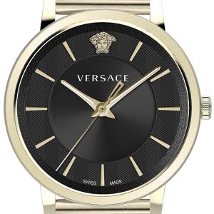 Versace Herrklocka VE5A00920 V Circle Svart/Gulguldtonat stål Ø42 mm