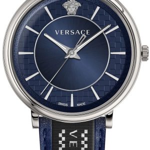 Versace Herrklocka VE5A01121 V Circle Blå/Läder Ø42 mm