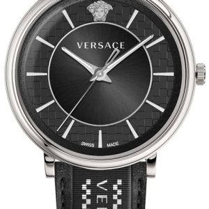 Versace Herrklocka VE5A01321 V Circle Svart/Läder Ø42 mm