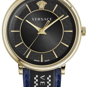 Versace Herrklocka VE5A01521 V Circle Svart/Läder Ø42 mm