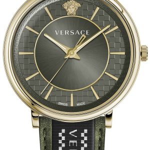 Versace Herrklocka VE5A01621 V Circle Grön/Läder Ø42 mm