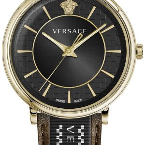 Versace Herrklocka VE5A01721 V Circle Svart/Läder Ø42 mm