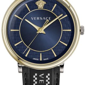 Versace Herrklocka VE5A01821 V Circle Blå/Läder Ø42 mm