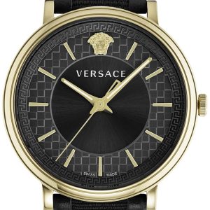 Versace Herrklocka VE5A01921 V Circle Svart/Läder Ø42 mm