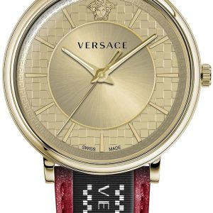 Versace Herrklocka VE5A02021 V Circle Guldtonad/Läder Ø42 mm