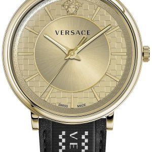 Versace Herrklocka VE5A02121 V Circle Guldtonad/Läder Ø42 mm