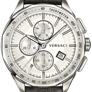 Versace Herrklocka VEBJ00118 Glaze Silverfärgad/Läder Ø44 mm