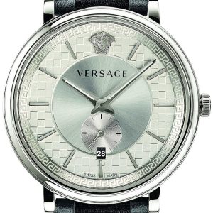 Versace Herrklocka VEBQ01219 V Circle Silverfärgad/Läder Ø42 mm