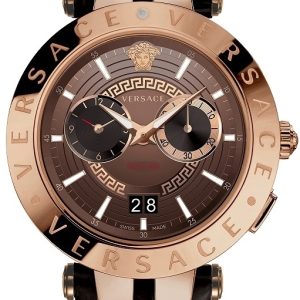 Versace Herrklocka VEBV00722 V Race Bronsfärgad/Läder Ø46 mm