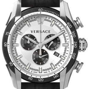 Versace Herrklocka VEDB00519 V Ray Chrono Silverfärgad/Läder Ø44 mm