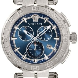 Versace Herrklocka VEPM00420 Greca Chrono Blå/Stål Ø45 mm