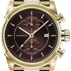 Versace Herrklocka VEV400619 Urban Brun/Gulguldtonat stål Ø44 mm