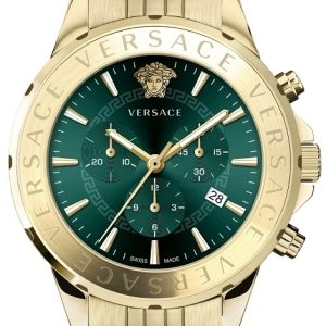 Versace Herrklocka VEV600619 Chrono Signature Grön/Gulguldtonat