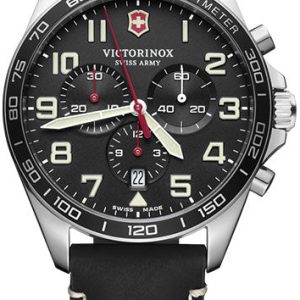 Victorinox Herrklocka V241852 Fieldforce Svart/Läder Ø42 mm