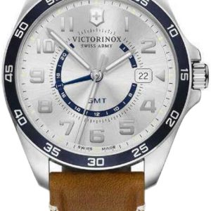 Victorinox Herrklocka V241931 Fieldforce Silverfärgad/Läder Ø42 mm