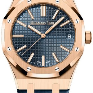 Audemars Piguet Herrklocka 15510OR.OO.D315CR.01 Royal Oak Blå/Läder