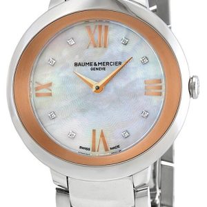 Baume & Mercier Damklocka M0A10252 Promesse Vit/Roséguldstonat