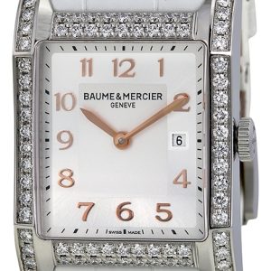 Baume & Mercier Damklocka MOA10025 Hampton Silverfärgad/Läder