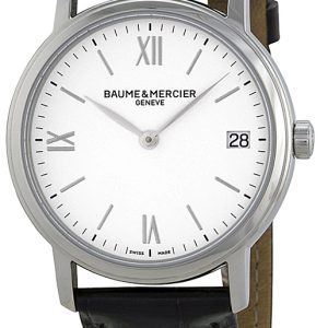 Baume & Mercier Damklocka MOA10148 CLASSIMA Vit/Läder Ø33 mm