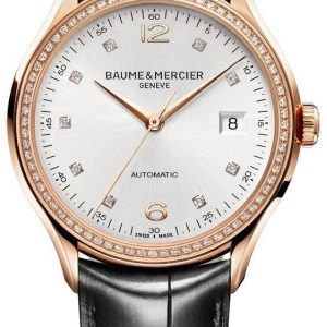 Baume & Mercier Herrklocka M0A10194 Clifton Silverfärgad/Läder