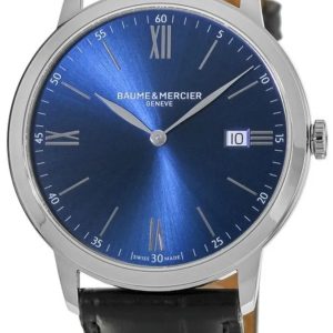 Baume & Mercier Herrklocka M0A10324 Classima Blå/Läder Ø40 mm