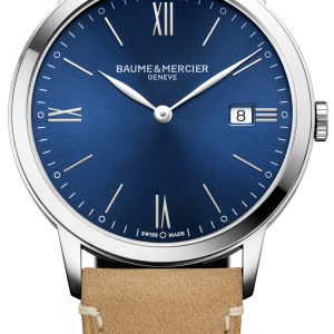 Baume & Mercier Herrklocka M0A10385 Classima Blå/Läder Ø42 mm