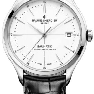 Baume & Mercier Herrklocka M0A10518 Clifton Vit/Läder Ø40 mm