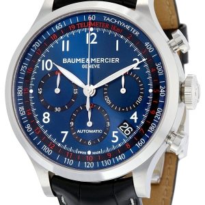 Baume & Mercier Herrklocka MOA10065 CAPELAND Blå/Läder Ø44 mm