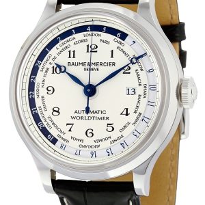 Baume & Mercier Herrklocka MOA10106 CAPELAND Vit/Läder Ø44 mm