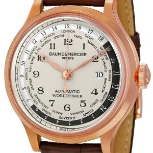 Baume & Mercier Herrklocka MOA10107 CAPELAND Vit/Läder Ø44 mm