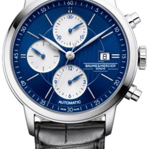 Baume & Mercier Herrklocka MOA10373 Classima Blå/Läder Ø42 mm