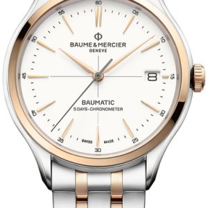 Baume & Mercier Herrklocka MOA10458 Clifton Vit/Roséguldstonat