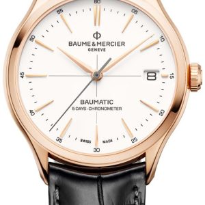 Baume & Mercier Herrklocka MOA10469 Clifton Vit/Läder Ø40 mm