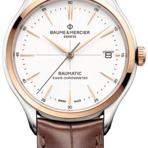 Baume & Mercier Herrklocka MOA10519 Clifton Vit/Läder Ø40 mm