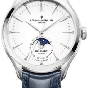 Baume & Mercier Herrklocka MOA10549 Clifton Vit/Läder Ø42 mm