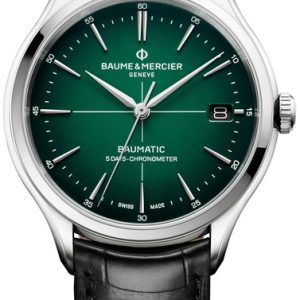 Baume & Mercier Herrklocka MOA10592 Clifton Grön/Läder Ø40 mm