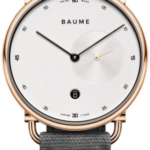 Baume & Mercier Herrklocka MOA10600 Eco-Friendly Vit/Läder Ø41