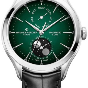 Baume & Mercier Herrklocka MOA10654 Clifton Grön/Läder Ø42 mm