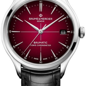 Baume & Mercier Herrklocka MOA10699 Clifton Röd/Läder Ø40 mm